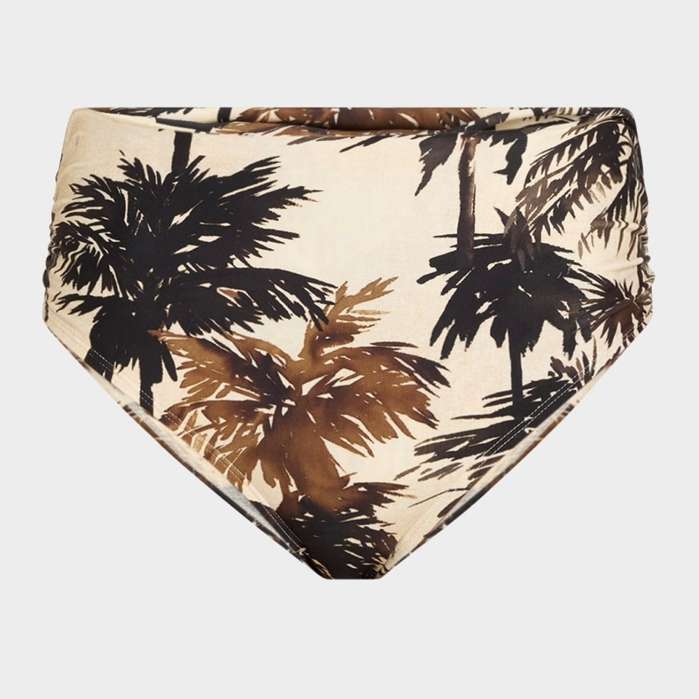 Lenny Neimeyer Draped High-Waisted Bikini Bottom in Corumbau